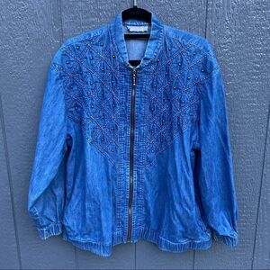 Vintage Megan Moore Studded Fashion Jean Jacket